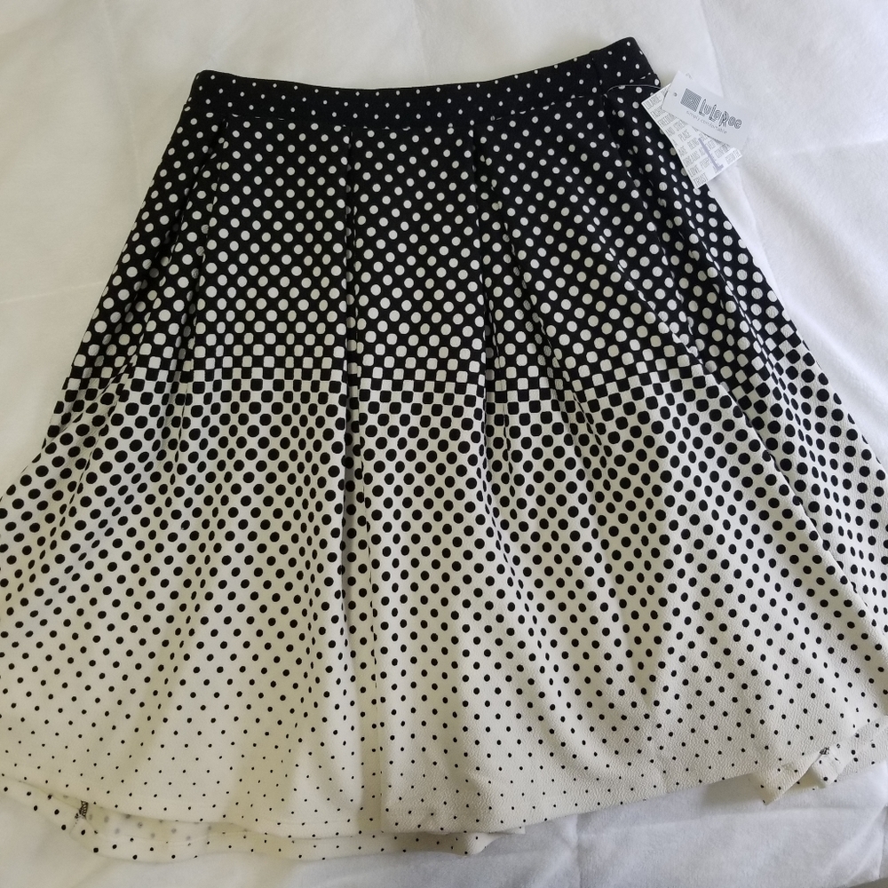 NWT Lularoe Madison Black White Polka Dot Skirt